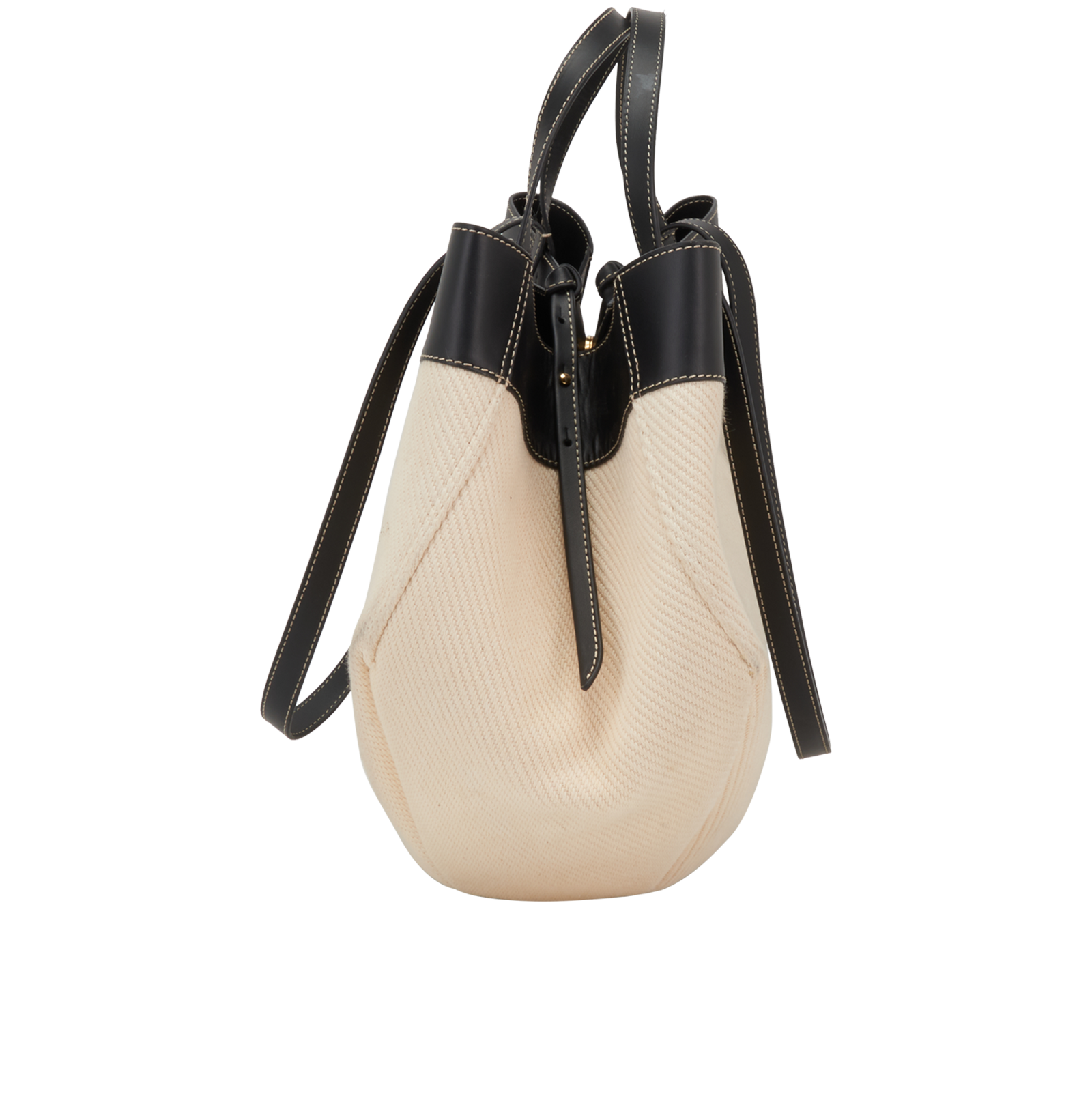 Cyme, &pound;220, Handbags, Black/Cream, Canvas/Leather, Side view